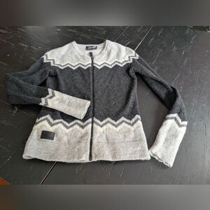 State of Elevenate Lambswool Full Zip Minimalist XS Sweater Sweden Scandi Nordic